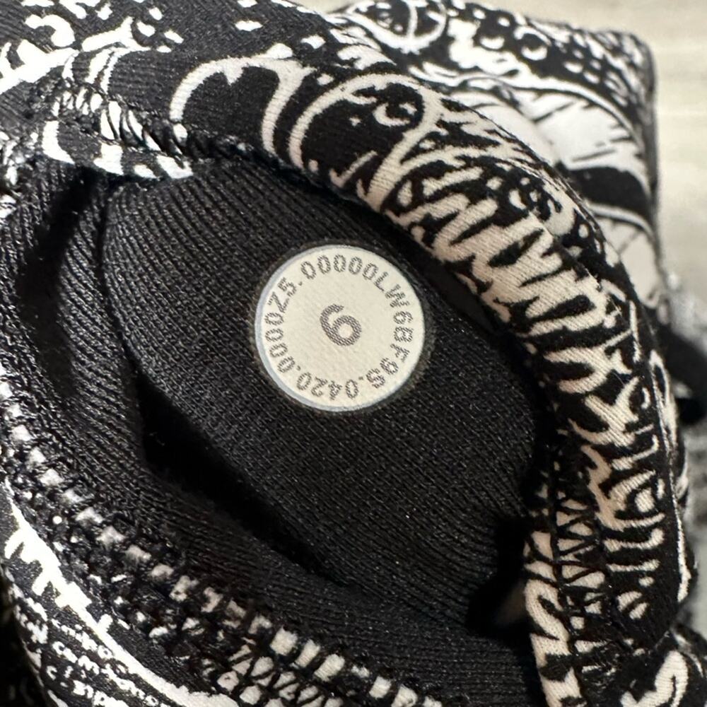 Lululemon Wunder Train High-Rise Crop 21" Tear It Up Alpine White Black - Picture 9 of 10